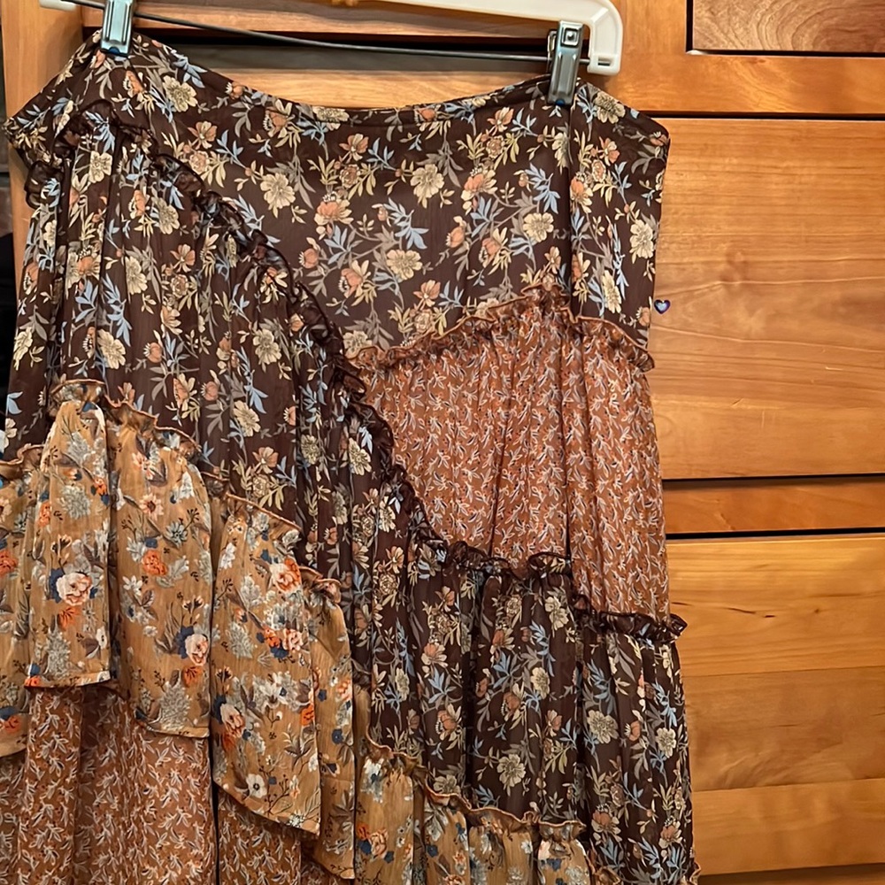 Anthropologie asymmetrical skirt. Fall colors , romantic flowy.